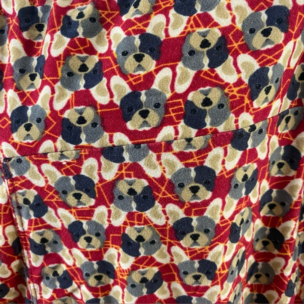 LuLaRoe Tall & Curvy French Bulldog Print Leggings